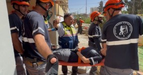 דימונה תרגלה פגיעת טיל במבנה מגורים עם עשרות נפגעים צוותי מד