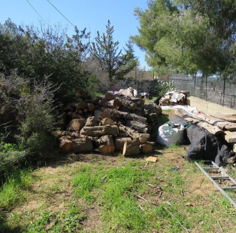 ירושלים: מחסן עצים בלתי חוקי שהוקם על אדמות מדינה פונה ע''י הפולש