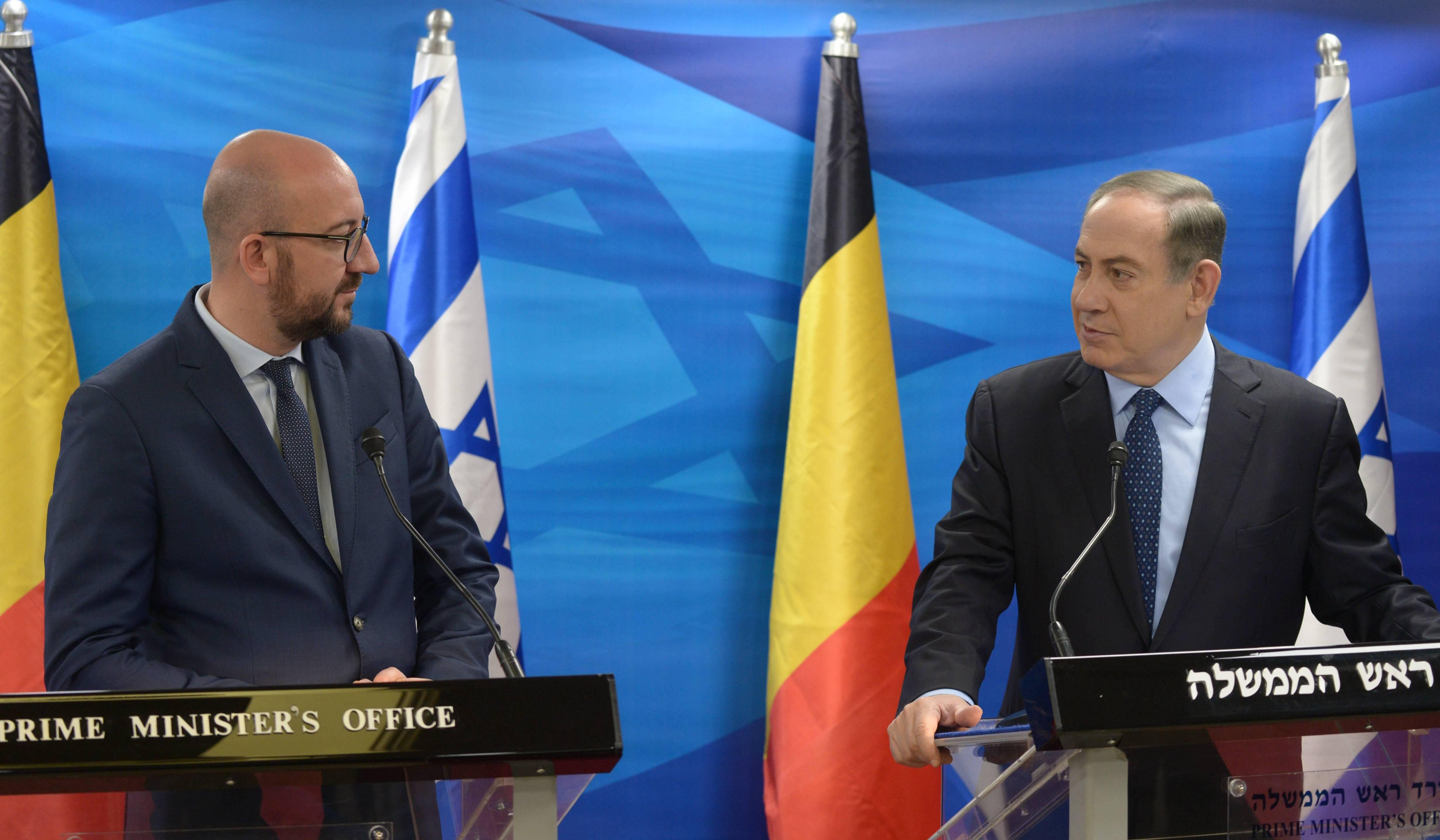 רה"מ נתניהו עם ראש ממשלת בלגיה שראל מישל בירושלים 