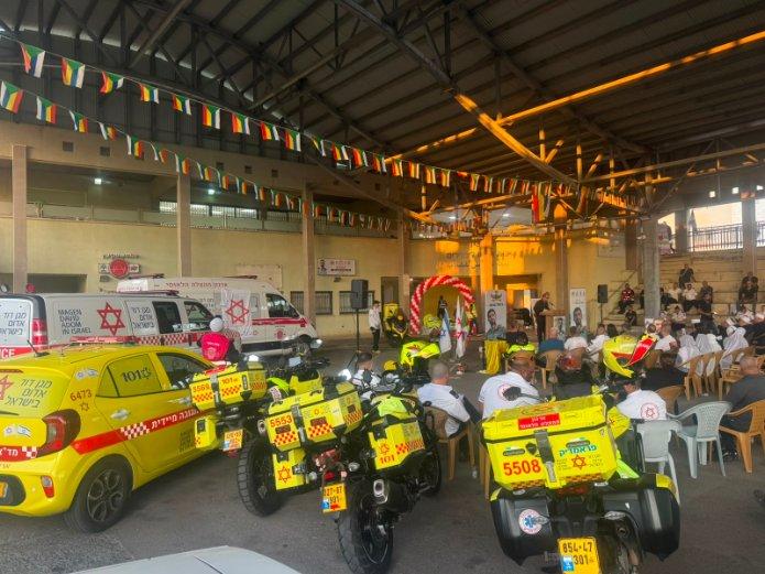 חנוכת נקודת ההזנקה של מד"א בפקיעין לזכרו של רס"ן ג'מאל עבאס ז"ל. צילום: דוברות מד"א
