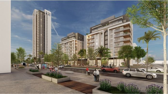 הדמיית הפרויקט החדש ברחוב זלמן שניאור בראשון לציון | צילום: שגיא אדריכלים
