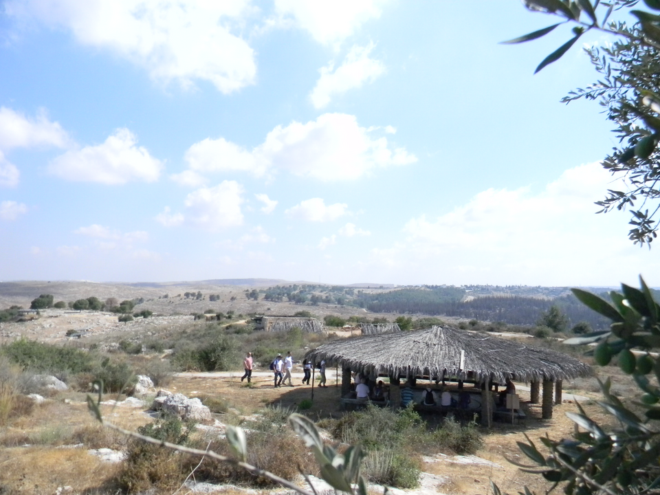 שביל וגשר עץ חוצים את הנוף הפתוח בנאות קדומים, בין גבעות וצמחיית ארץ ישראל (צילום: איתן יערן, ויקישיתוף)