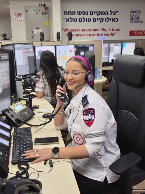 רינת בן דוד, חובשת רפואת חירום במוקד החירום 101 של מד"א | צילום: דוברות מד"א