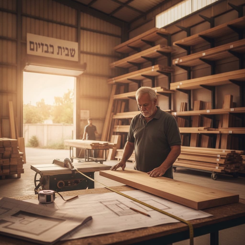 מחסן העצים של משה סבג | צילום: קרדיט התמונה: תמונה זו נוצרה על ידי defaultImage בינה מלאכותית