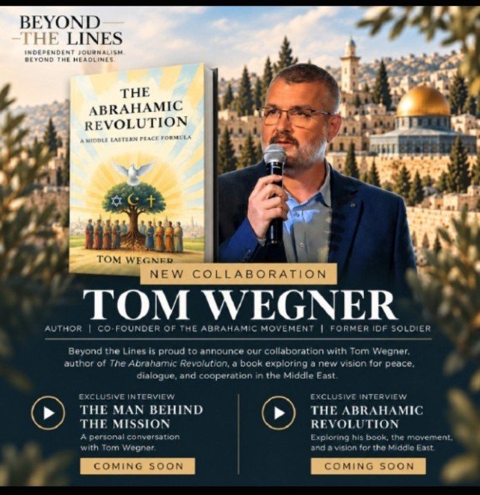 איור: שיתוף הפעולה בין תום וגנר לפלטפורמת Beyond the Lines | צילום: Faith & Freedom News (FFN)