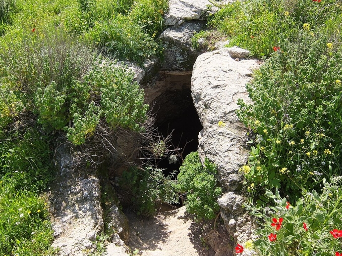 מערה חצובה בחורבת מדרס שבפארק עדולם