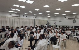 קול תורה באשקלון: מאות בלימוד לעילוי נשמת קדושי שמחת תורה מאות אבות וילדים בלימוד 'אבות ובנים המרכזי' במתנ