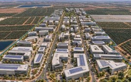 אושרה להפקדה תוכנית אזור התעשייה המשותף בכברי שבגליל המערבי הדמיה: מבט אווירי על אזור התעשייה המשותף המתוכנן בכברי | צילום: א.ג. איזן אדריכלים ובוני ערים בע