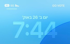 פלאפון משנה את שם הרשת ל-GO VOTE לקראת יום הבחירות שם הרשת GO VOTE כפי שהוא מופיע בראש מסך הטלפון | צילום: באדיבות פלאפון
