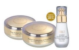 סדרות קרם הלחות החדשות - עם מקדמי הגנה לחשיפה לשמש בג'יוואגו בברלי הילס/גולדן אלמנטס הוחלט שכל המוצרים בשימוש בחשיפה לשמש יכללו מקדמי הגנה