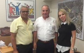 אוניברסיטת בן גוריון תקיים כנס חשיפה לספקים מקומיים פלורין גדלבסקי דוד ברקת וציון ביטון. קרדיט צילום צבי תקשורת